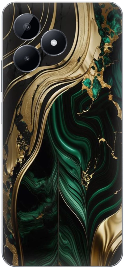 Marble Green-Gold Silicone Case θήκη για Realme Note 50