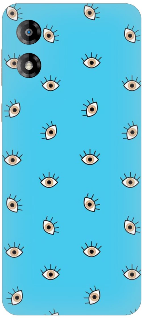 Eyes in Blue Silicone Case θήκη για Motorola Moto E13 4G