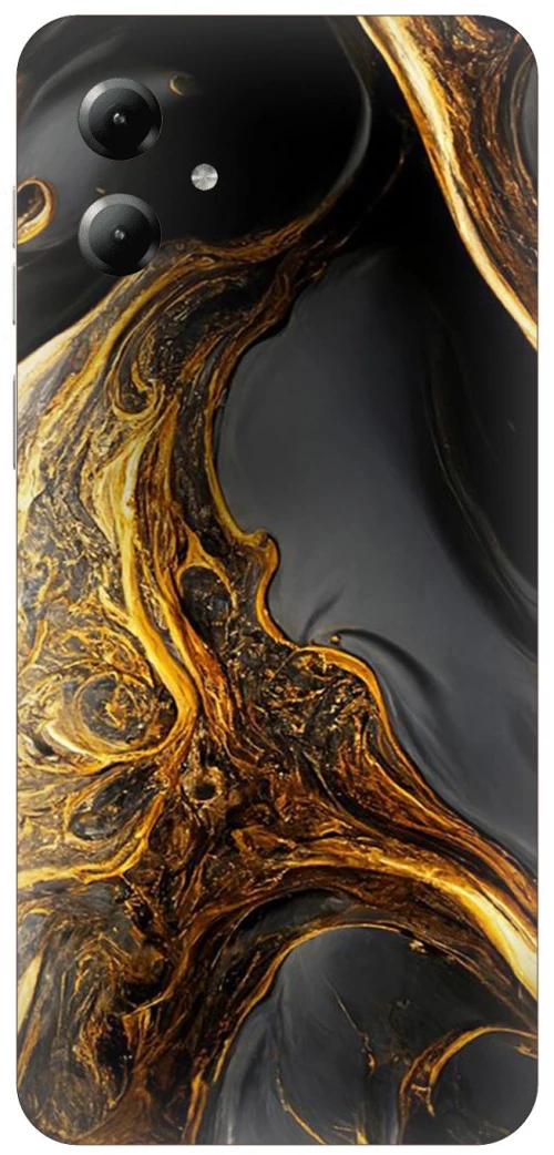 Marble Black-Gold Silicone Case θήκη για Motorola Moto G14 4G