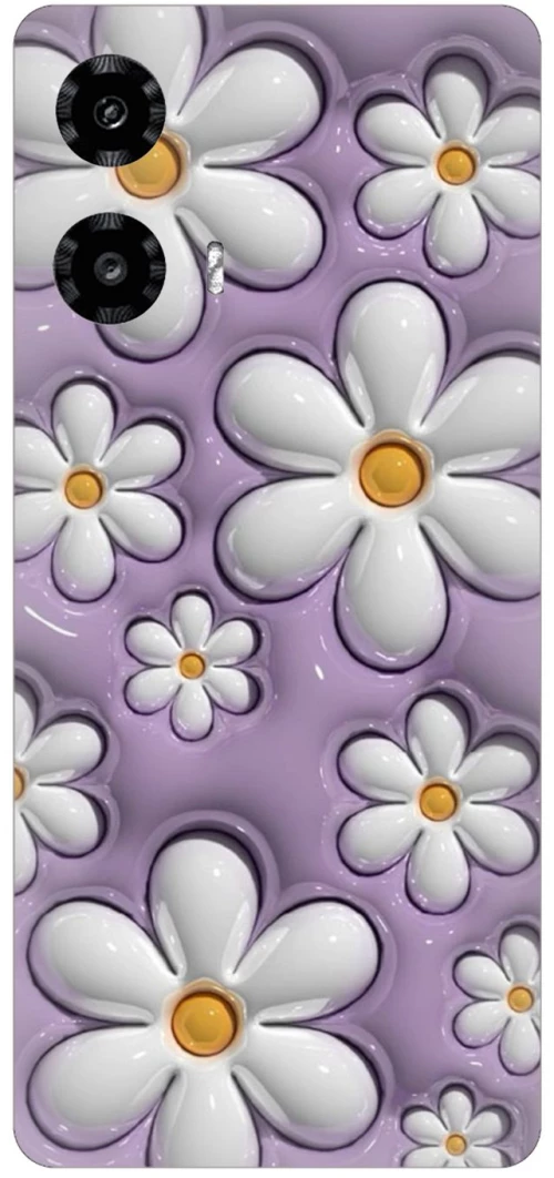Flowers in Purple Silicone Case θήκη για Motorola Moto G34 5G