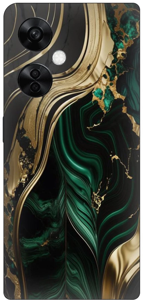 Marble Green-Gold Silicone Case θήκη για OnePlus Nord CE 3 Lite 5G