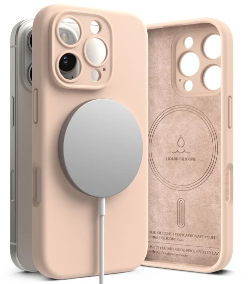 RINGKE SILICONE MAGNETIC MAGSAFE ΘΗΚΗ ΓΙΑ IPHONE 16 PRO MAX PINK SAND