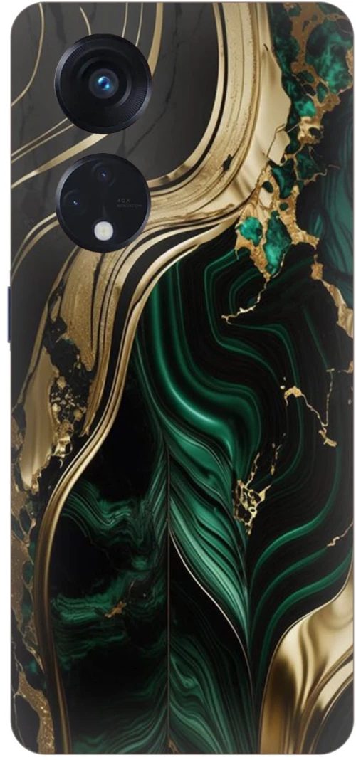 Marble Green-Gold Silicone Case θήκη για OPPO Reno8 T 5G
