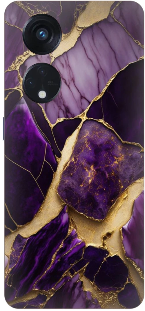 Marble Black-Purple Silicone Case θήκη για OPPO A98 5G