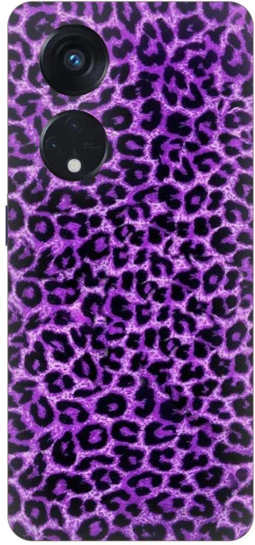 Animal Print Leopard Purple Silicone Case θήκη για OPPO A38 4G