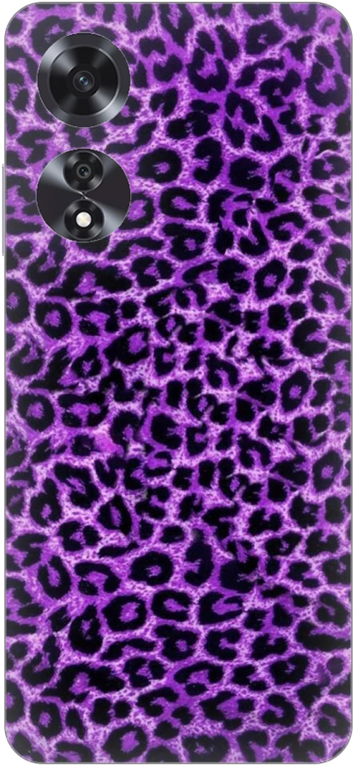 Animal Print Leopard Purple Silicone Case θήκη για OPPO A60 4G