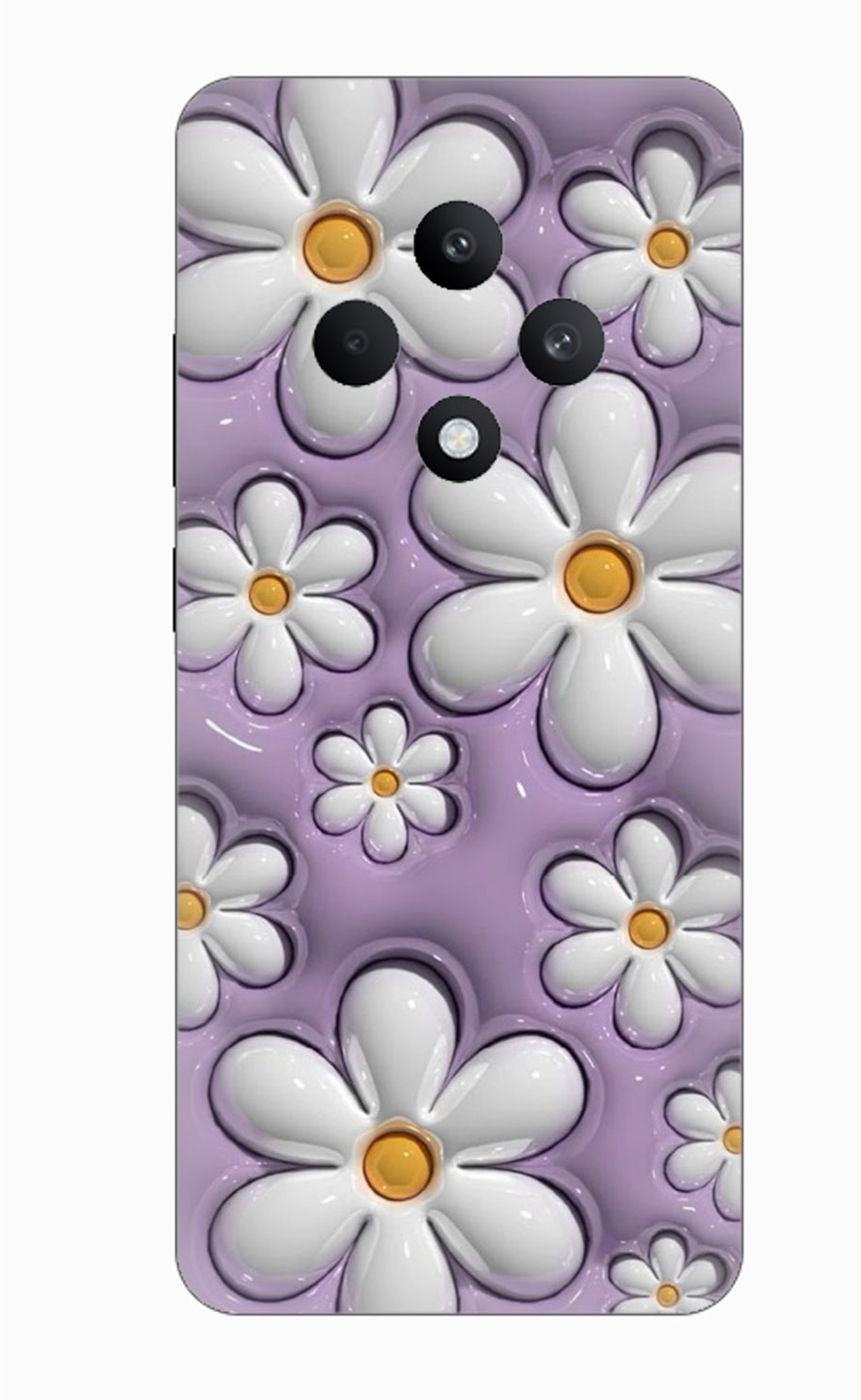 Flowers in Purple Silicone Case θήκη για OPPO Reno 12F 5G