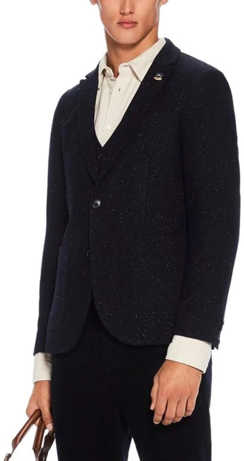 SCOTCH n SODA HALF-LINED BLAZER IN WOOL BLEND MEN SCOTCH & SODA ΜΠΛΕ (145259-0218)