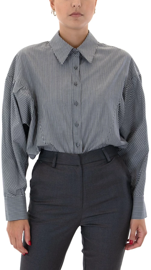 MY T WEARABLES STRIPES LONGSLEEVE SHIRT WOMEN MY T WEARABLES ΓΚΡΙ- ΛΕΥΚΟ (W24T3181-ONE-COLOR)