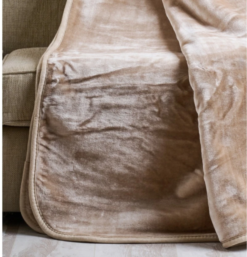 Κουβέρτα Μονόχρωμη Βελούρ Silk Touch Υπέρδιπλο (220x240), COLOR Beige