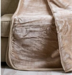 Κουβέρτα Μονόχρωμη Βελούρ Silk Touch Υπέρδιπλο (220x240), COLOR Beige