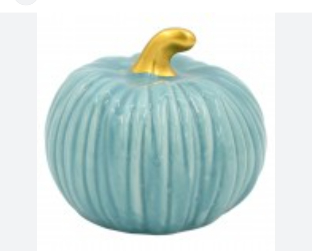 Κολοκύθα Διακοσμητική Κεραμική Φ10x8cm  Πετρόλ