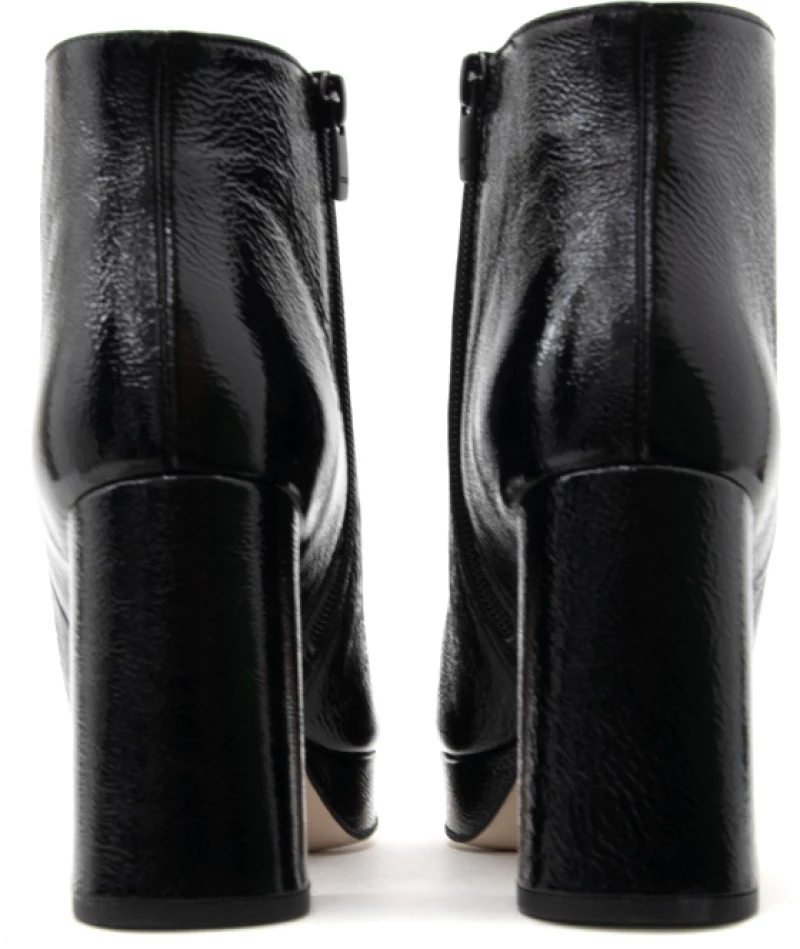 MOURTZI PATENT LEATHER PLATFORM ANKLE BOOTS WOMEN MOURTZI ΜΑΥΡΟ (MRTZ-65/93408-BLACK-PL)