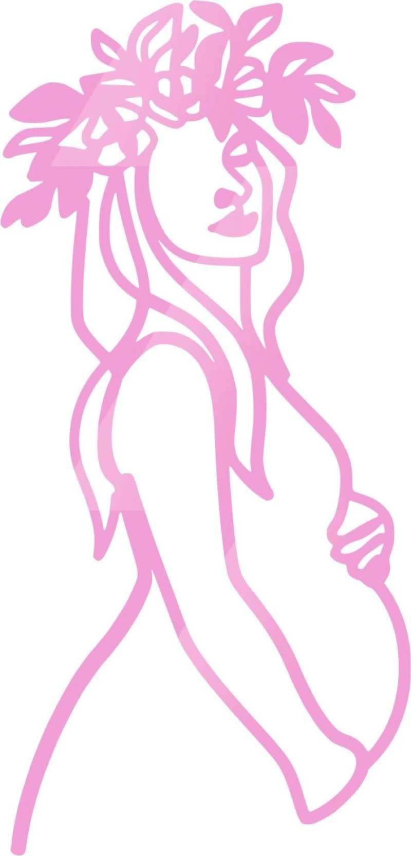 Cake Topper Woman Pregnant Ροζ καθρέπτης
