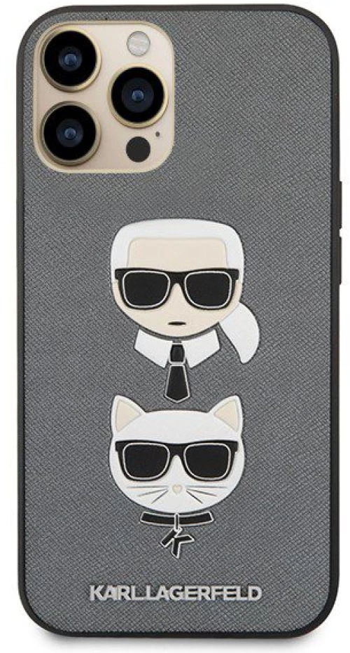 Karl Lagerfeld KLHCP13XSAKICKCSL Apple iPhone 13 Pro Max PU Saffiano K/C Heads grey*