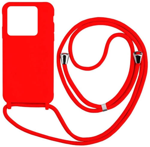 Cord Silicone back cover θηκη με κορδόνι για Xiaomi Note 14 5G red