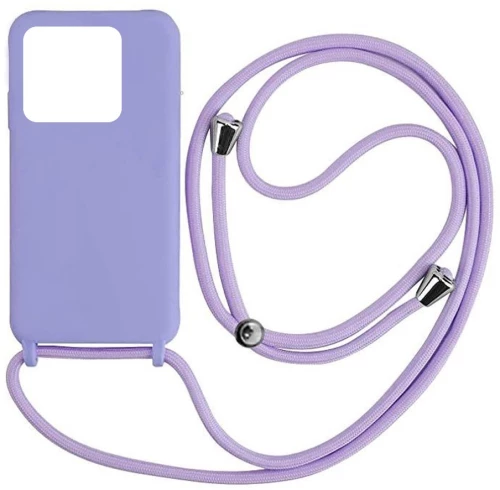 Cord Silicone back cover θηκη με κορδόνι για Xiaomi Note 14 5G violet