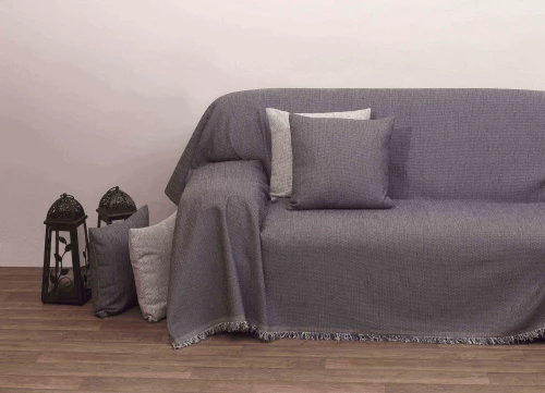 Ριχτάρι Πολυθρόνας Μονόχρωμο Σενίλ 150x180εκ 2100 Γκρι Viopros