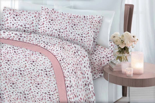 Σετ Σεντόνια Μονά Φανέλα Εμπριμέ Ιταλίας 100% Βαμβάκι 165x265εκ 2534 Viopros