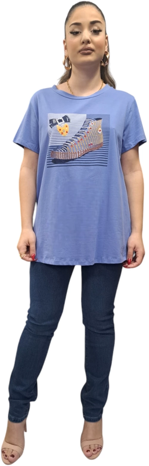 Γυναικείο T-shirt Sneaker ΓΑΛΑΖΙΟ