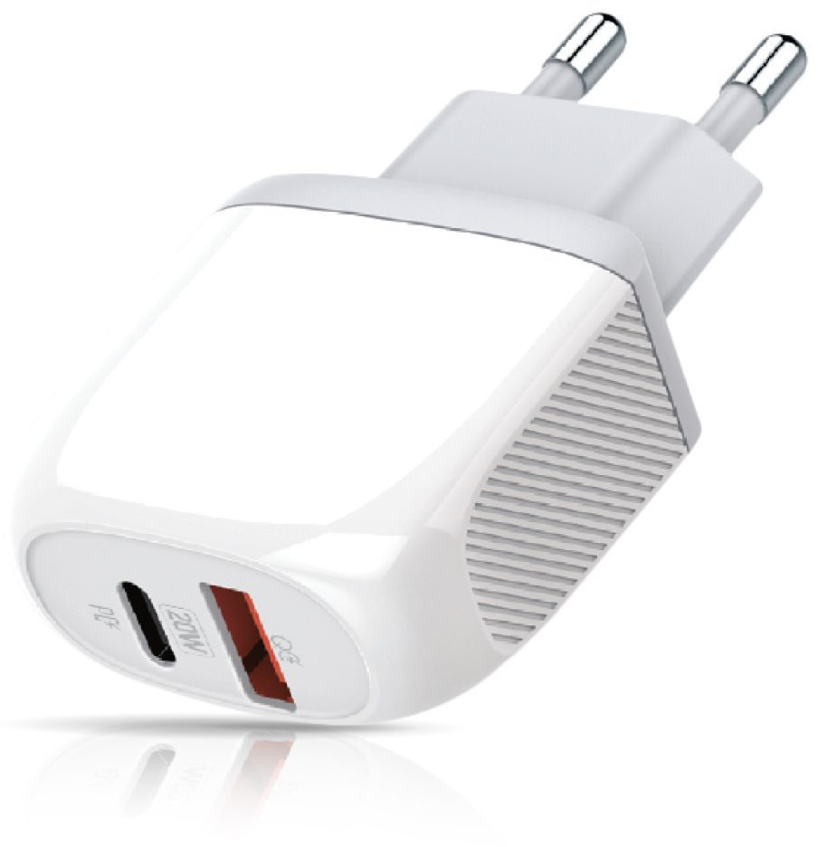220V NORDIC SUPERSONIC SERIES 20W, USB-C/USB-A, PD3/QC3, 3A white
