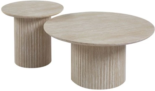 DIAZ Set-2 Τραπεζάκια Σαλονιού-Καθιστικού, ΜDF Απόχρωση Natural Stone