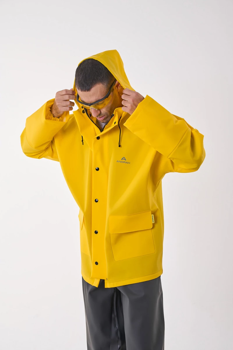 Anorak Αδιάβροχο Σακάκι με Κουκούλα Avenue® long- Κίτρινο