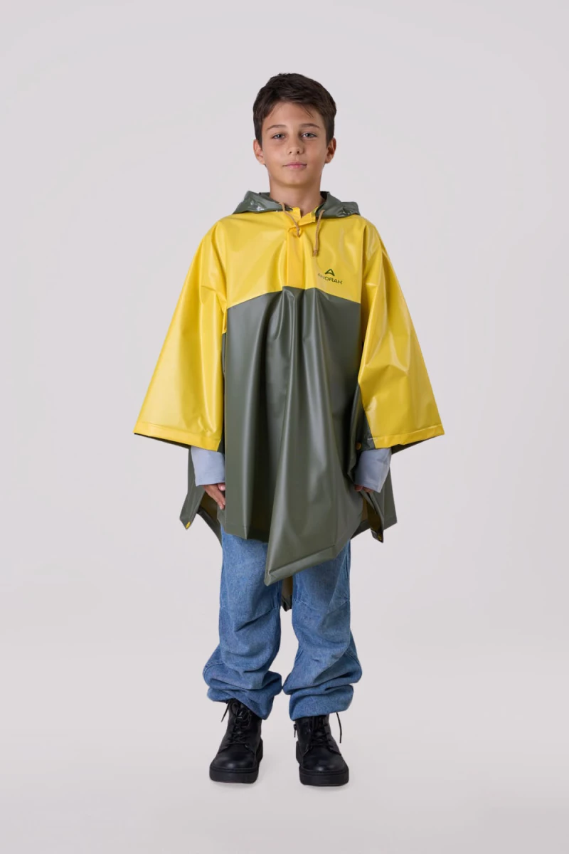 Anorak Αδιάβροχο Παιδικό Πόντσο Jumper® joy - Κίτρινο-Λαδί