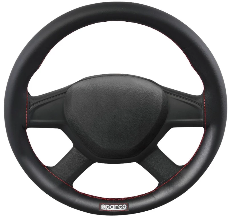 Κάλυμμα Τιμονιού Ραφτό 37-39Cm Sparco Hand Stitched Μαύρο  Spc1110Bk Black