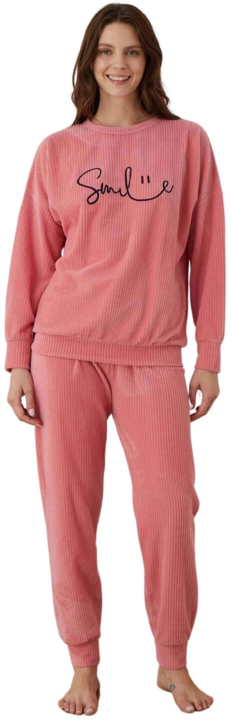 Πιτζάμα Γυναικεία Homewear Smile W01016 - ΡΟΖ