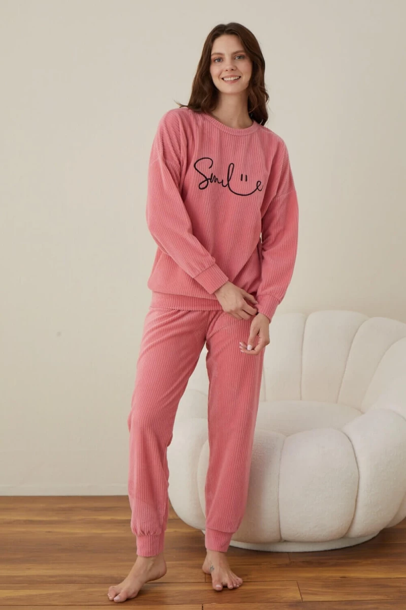 Πιτζάμα Γυναικεία Homewear Smile W01016 - ΡΟΖ