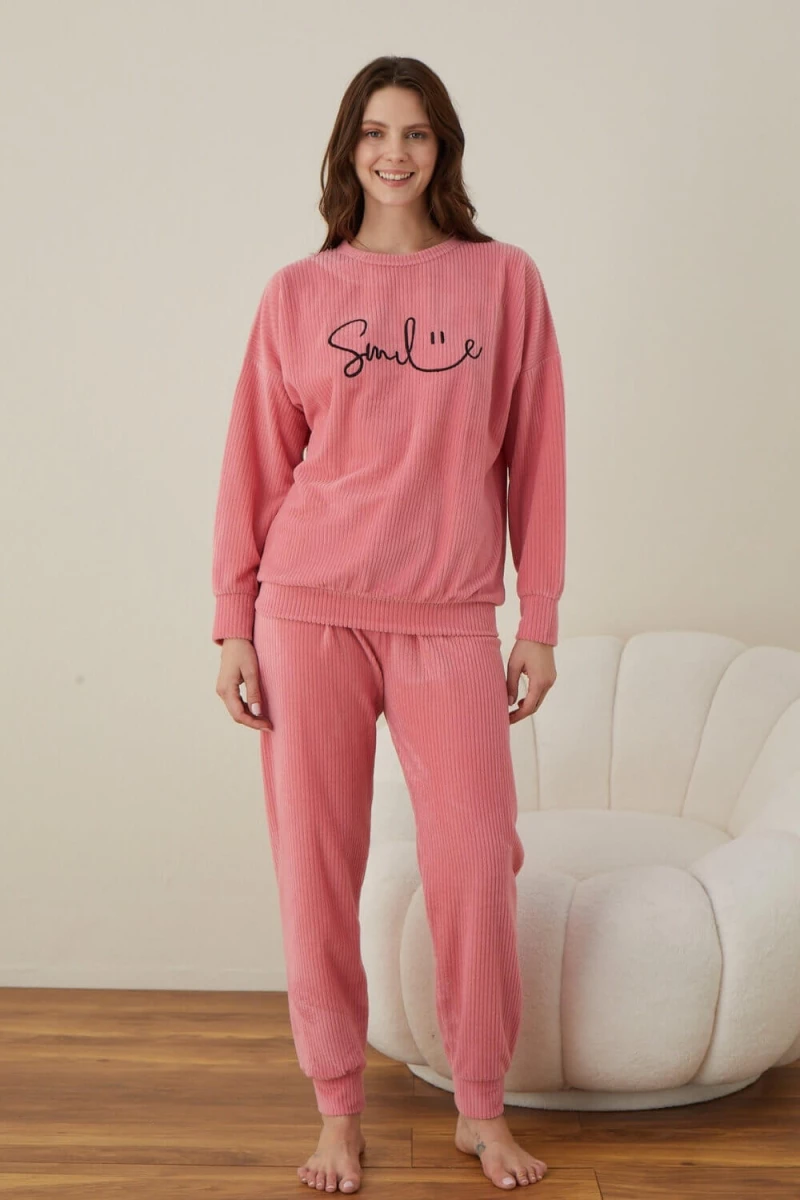 Πιτζάμα Γυναικεία Homewear Smile W01016 - ΡΟΖ