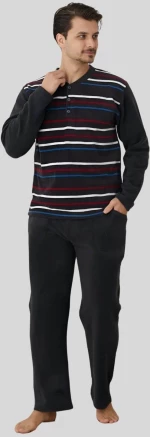Πιτζάμα Ανδρική Fleece R4023 - ΑΝΘΡΑΚΙ