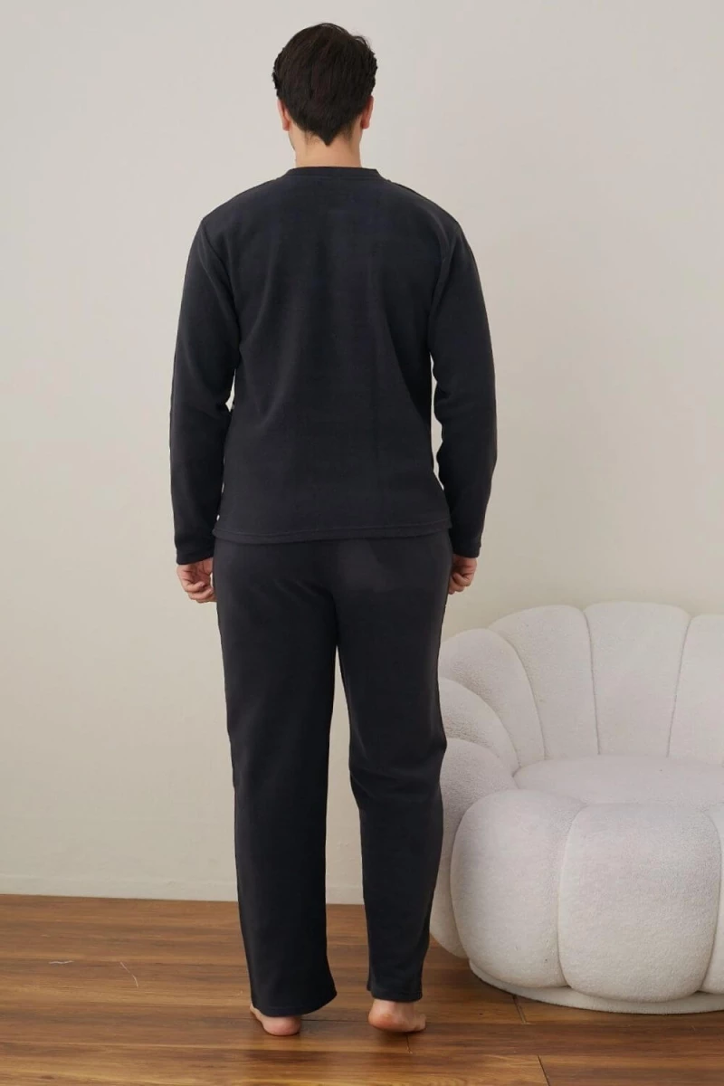 Πιτζάμα Ανδρική Fleece R4023 - ΑΝΘΡΑΚΙ