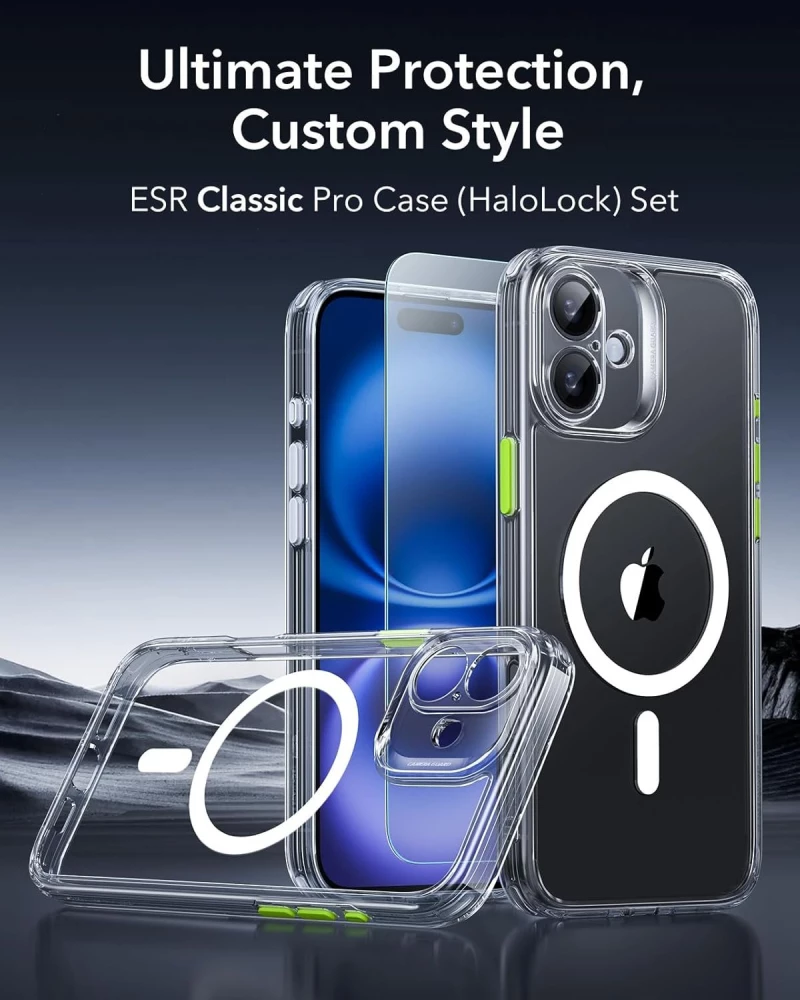 ESR CLASSIC PRO SET HALOLOCK MAGSAFE IPHONE 16 CLEAR