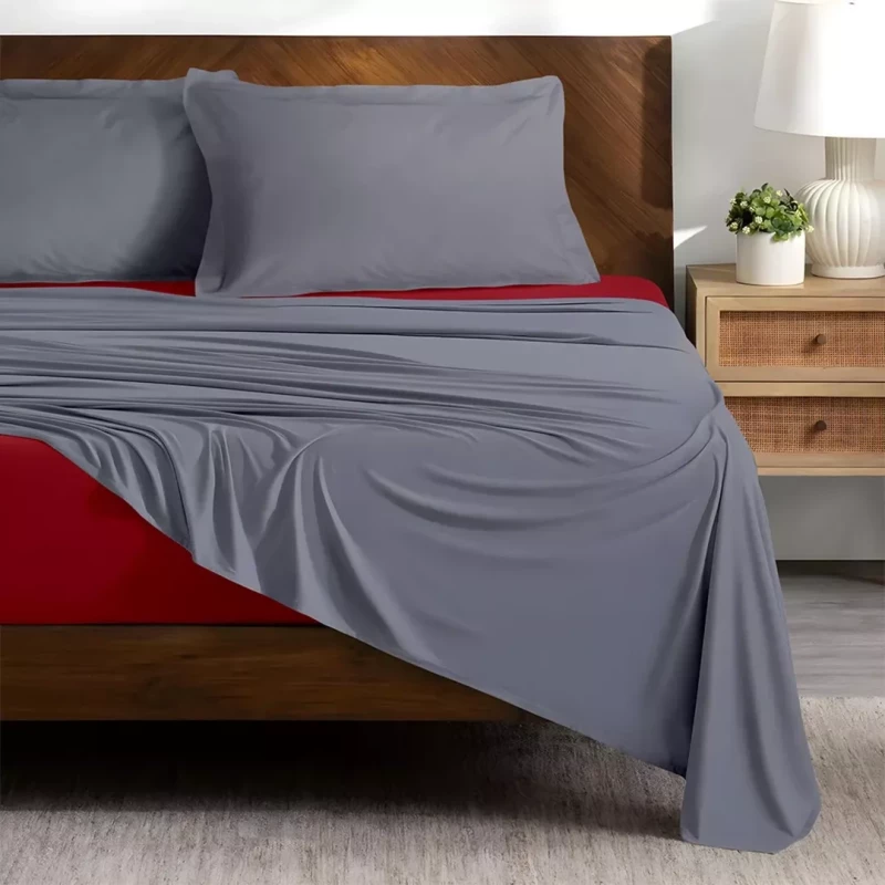 LINO ΣΕΤ ΣΕΝΤΟΝΙΑ DOBLE GREY-RED 240X260 Grey, Red -