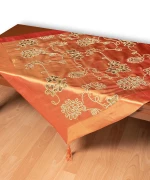 Σατέν τραπεζοκαρέ 7710 (135cm x 135cm) πορτοκαλί - -