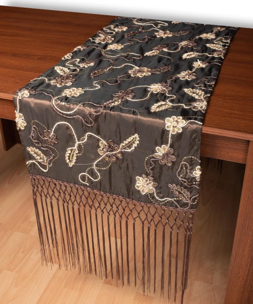 Σατέν τραβέρσα A11 (50cm x 210cm) καφέ   - -