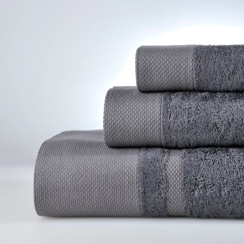 Σετ Πετσέτες 3 τεμαχίων Down Town New Rosa Dark Grey - Σετ 3 Τεμαχίων