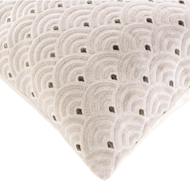 Μαξιλάρι πουά εκρού chenille 45x45cm