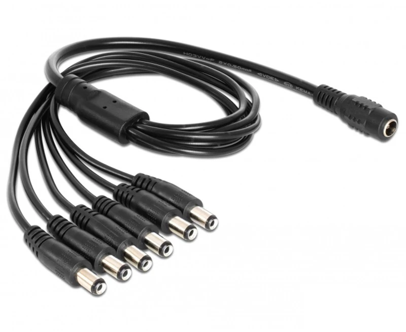 EZ-DCSP6, 1xDC Θηλυκό σε  6xDC Αρσενικά καλώδιο 5.5*2.1mm 40cm