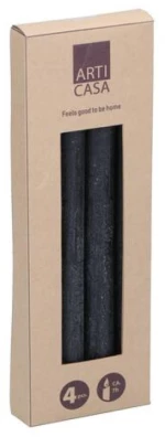 Κεριά κηροπηγίου γκρι σκούρο 4τμχ 8,8x2,3x25,5cm