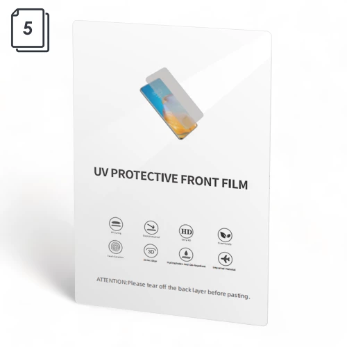 Protective film sheet No brand  Hydrogel  5pcs  For plotter  UV PET  Clear  180um  120x180mm - 52738