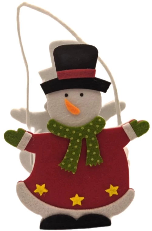 Καλάθι τσόχινο χιονάνθρωπος 16x15x6cm Xmasfest 1133840 1 τεμάχιο