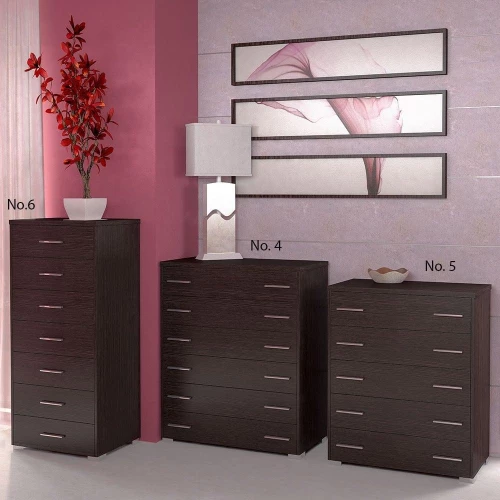 Συρταριέρα Νο.6 60x123x45 Με 7 Συρτάρια Wenge  SARRIS809716