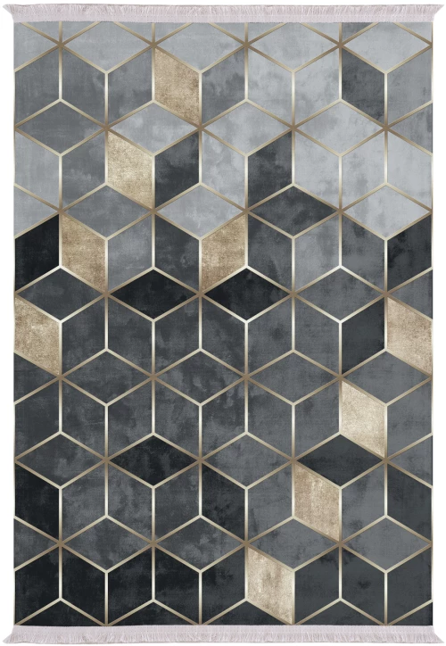 ΧΑΛΙ ΣΑΛΟΝΙΟΥ ΜΕ ΚΡΟΣΙΑ JOSIANE ΓΚΡΙ- ΧΡΥΣΟ FB97723.18 180X280 εκ.