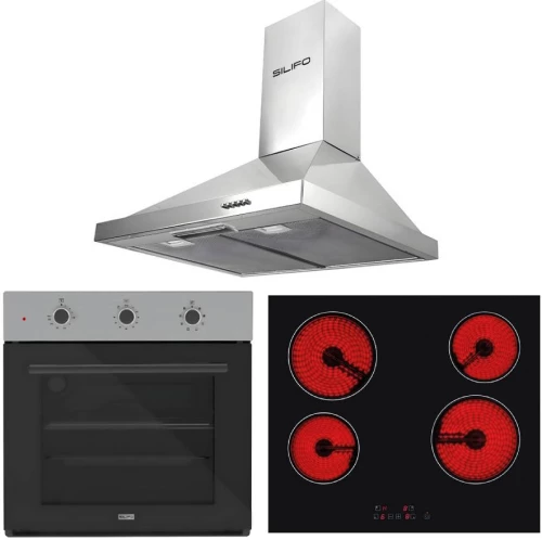 SILIFO ΣΕΤ ΦΟΥΡΝΟΣ SF6008 INOX + ΕΣΤΙΑ ΚΕΡΑΜΙΚΗ SF6135 + ΑΠΟΡΡΟΦΗΤΗΡΑΣ ΚΑΜΙΝΑΔΑ SF6619 INOX 60CM (4 ΕΤΗ ΕΓΓΥΗΣΗ ΕΛΛΗΝΙΚΗΣ ΑΝΤΙΠΡΟΣΩΠΕΙΑΣ) SILIFO 999-002-92257