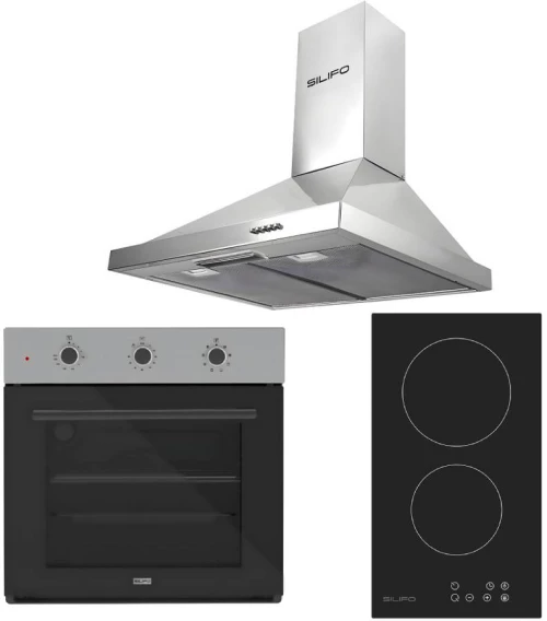 SILIFO ΣΕΤ ΦΟΥΡΝΟΣ SF6008 INOX + ΕΣΤΙΑ DOMINO ΚΕΡΑΜΙΚΗ SF6801HDV2 + ΑΠΟΡΡΟΦΗΤΗΡΑΣ ΚΑΜΙΝΑΔΑ SF6619 INOX 60CM (4 ΕΤΗ ΕΓΓΥΗΣΗ ΕΛΛΗΝΙΚΗΣ ΑΝΤΙΠΡΟΣΩΠΕΙΑΣ) SILIFO 999-002-92325