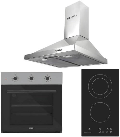 SILIFO ΣΕΤ ΦΟΥΡΝΟΣ SF6008 INOX + ΕΣΤΙΑ DOMINO ΚΕΡΑΜΙΚΗ SF6802HDV3 + ΑΠΟΡΡΟΦΗΤΗΡΑΣ ΚΑΜΙΝΑΔΑ SF6619 INOX 60CM (4 ΕΤΗ ΕΓΓΥΗΣΗ ΕΛΛΗΝΙΚΗΣ ΑΝΤΙΠΡΟΣΩΠΕΙΑΣ) SILIFO 999-002-92332