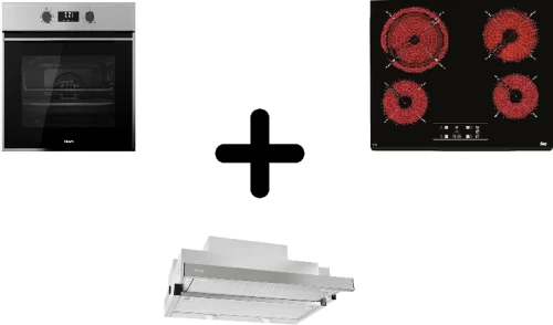 Teka HSB 645 Φούρνος πολλαπλών λειτουργιών+TT 6420 Κεραμική Εστία+CNL 6610 Συρόμενος απορροφητήρας